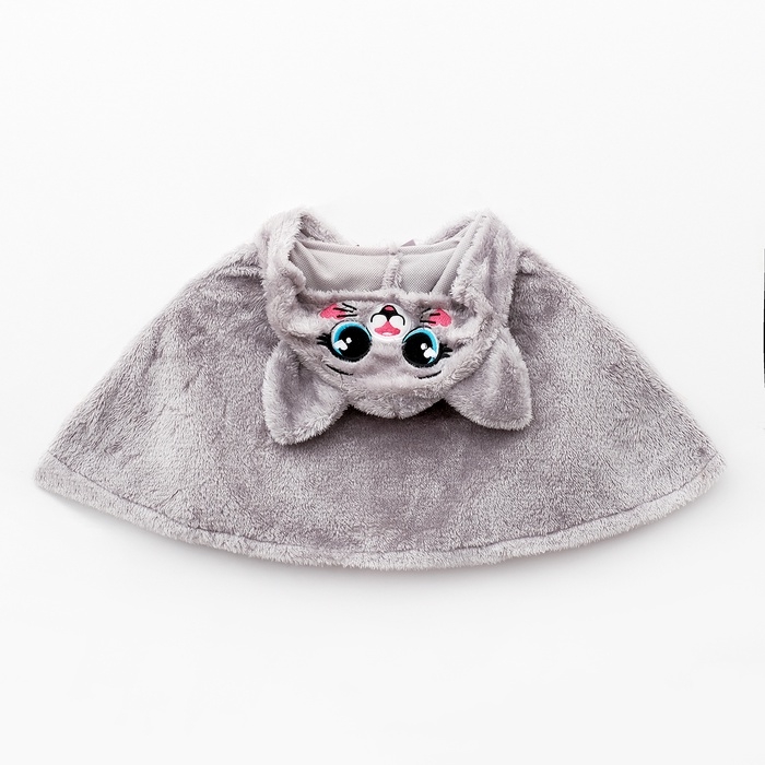 Карнавальная накидка &laquo;Котёночек&raquo;, рост 104-128 см, серый