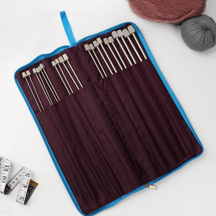 Спицы для вязания, d = 2-7 мм, 35 см, 10 пар в пенале Спицы для вязания, d = 2-7 мм, 35 см, 10 пар в пенале