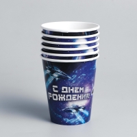 Набор бумажной посуды одноразовый С днём рождения&raquo;, роботы, 6 тарелок, 6 стаканов, 6 колпаков, 1 гирлянда
