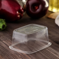 Контейнер пластиковый одноразовый с крышкой, 10 шт, 250 мл, 10,8&times;8,2&times;4,6 см, цвет прозрачный