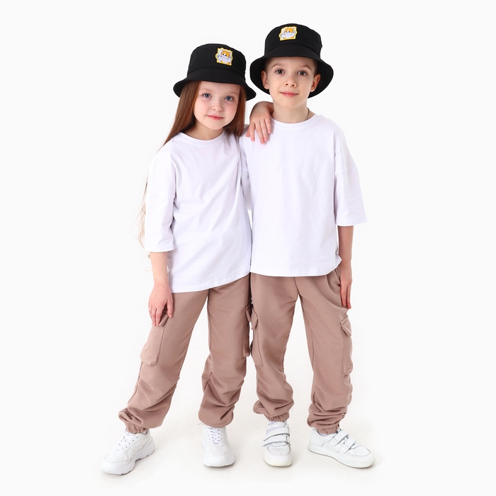 Панама детская &laquo;Кот&raquo;, цвет чёрный, р-р 54