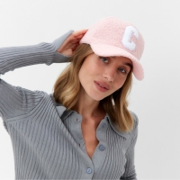 Бейсболка женская тёплая MINAKU барашек, размер 56-58, цвет розовый Бейсболка женская тёплая MINAKU барашек, размер 56-58, цвет розовый