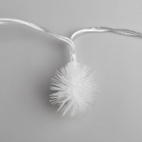 Гирлянда &laquo;Нить&raquo; 5 м с насадками &laquo;Ёжики белые&raquo;, IP20, прозрачная нить, 30 LED, свечение белое, 8 режимов, 220 В