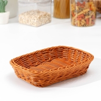 Корзинка для подачи Доляна, 23&times;17&times;5 см, цвет коричневый