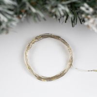 Гирлянда «Нить» 2 м роса, IP20, серебристая нить, 20 LED, свечение тёплое белое, USB Гирлянда «Нить» 2 м роса, IP20, серебристая нить, 20 LED, свечение тёплое белое, USB