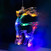 Гирлянда &laquo;Бахрома&raquo; 2.4 &times; 0.9 м с насадками &laquo;Олень&raquo;, IP20, прозрачная нить, 138 LED, свечение мульти, 8 режимов, 220 В