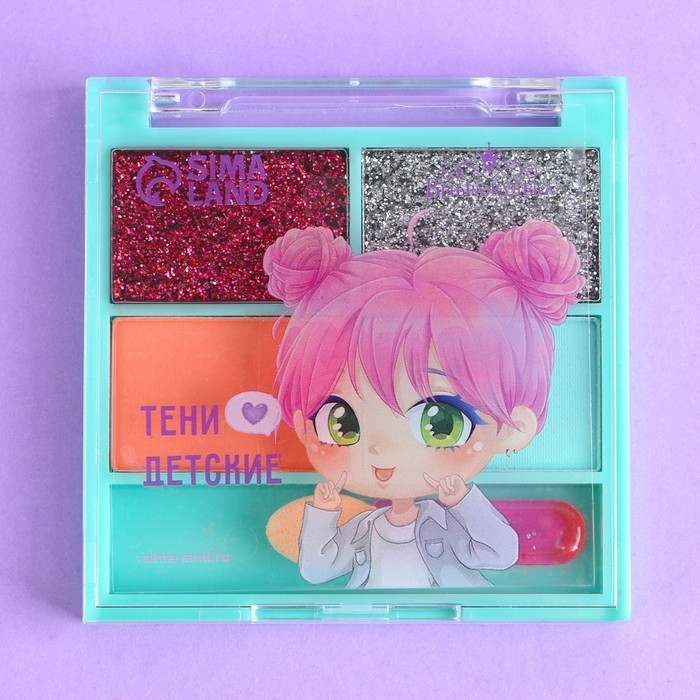 Тени детские &laquo;&lrm;Милота&raquo;&lrm;, 4 цвета