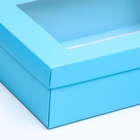 Коробка подарочная складная, упаковка, &laquo;Тиффани&raquo;, с окном 30 х 20 х 9 см