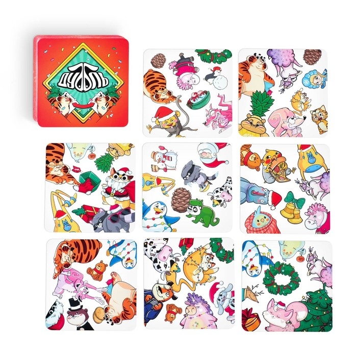 Игра на реакцию и внимание «Дуббль в квадрате. Новогодняя вечеринка», 55 карт, 5+ Игра на реакцию и внимание «Дуббль в квадрате. Новогодняя вечеринка», 55 карт, 5+