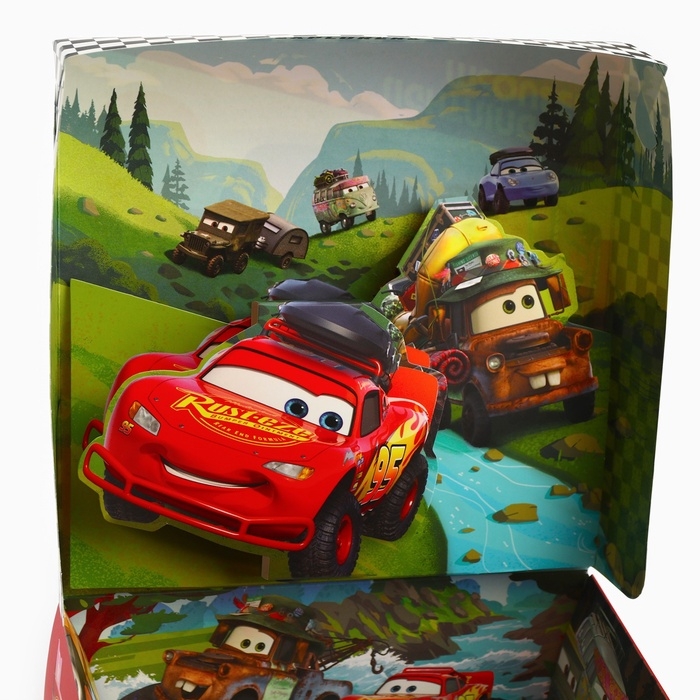 Коробка подарочная складная с 3Д &laquo;Чемпион&raquo;, Тачки, 15 х 15 х 7 см