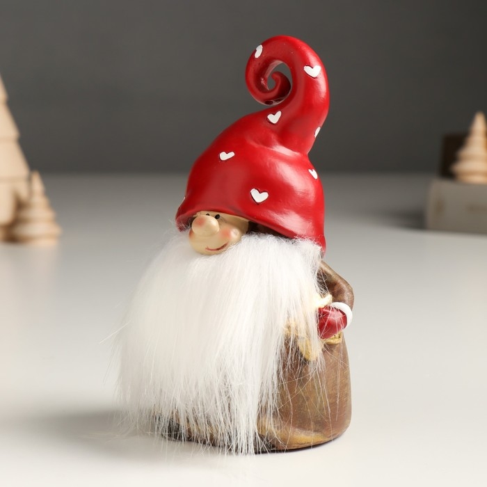 Сувенир полистоун "Гномик в красном колпаке" МИКС 6х6,5х14,5 см