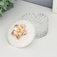 Шкатулка стекло, керамика "Золотой цветок" МИКС 6,5х8,5х8,5 см Шкатулка стекло, керамика "Золотой цветок" МИКС 6,5х8,5х8,5 см