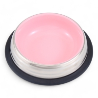 Миска с нескользящим основанием, 225 мл, серебристо-розовая Миска с нескользящим основанием, 225 мл, серебристо-розовая