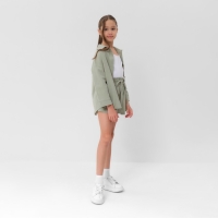 Костюм для девочки (рубашка и шорты) MINAKU, цвет оливковый, рост 158-164 см Костюм для девочки (рубашка и шорты) MINAKU, цвет оливковый, рост 158-164 см