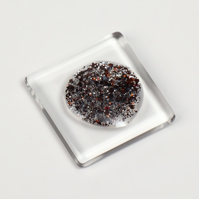 Гель лак для ногтей, &laquo;GLITTER FLASH&raquo;, 3-х фазный, 8мл, LED/UV, цвет прозрачный/коричневый (12)