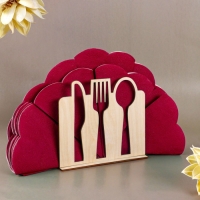 Салфетница деревянная &laquo;Столовые приборы&raquo;, 16х14 см