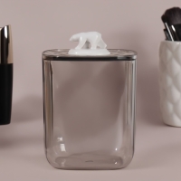 Органайзер для хранения &laquo;Медведь&raquo;, с крышкой, 9 &times; 9 &times; 13,5 см, цвет прозрачный