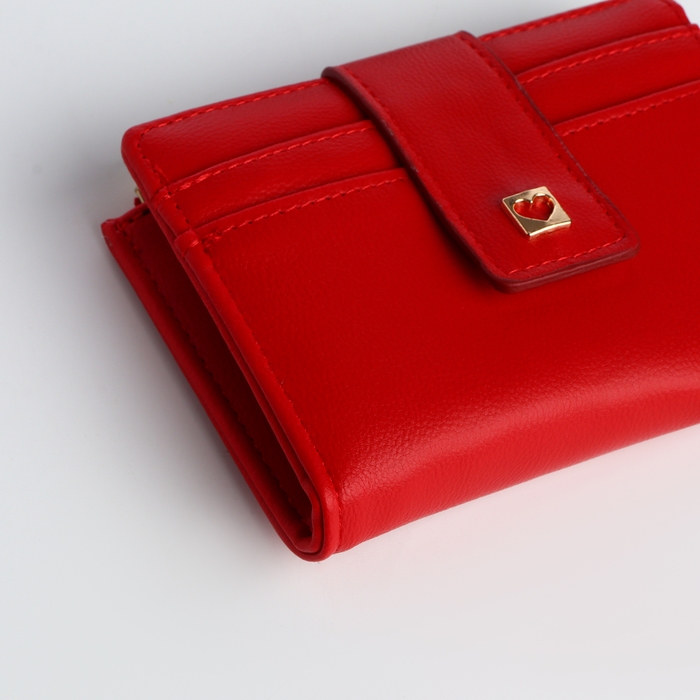 Кошелёк женский на кнопке, цвет красный Кошелёк женский на кнопке, цвет красный