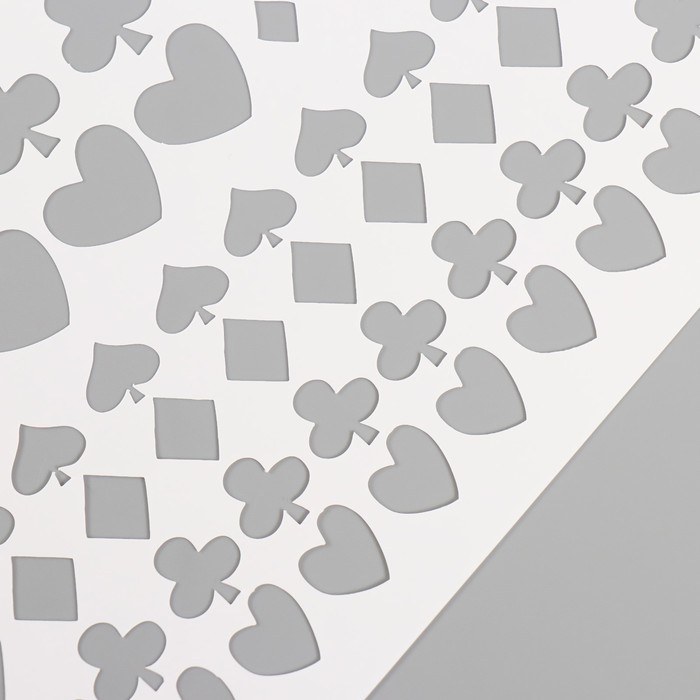 Трафарет пластиковый "Карточные масти", 16х24 см