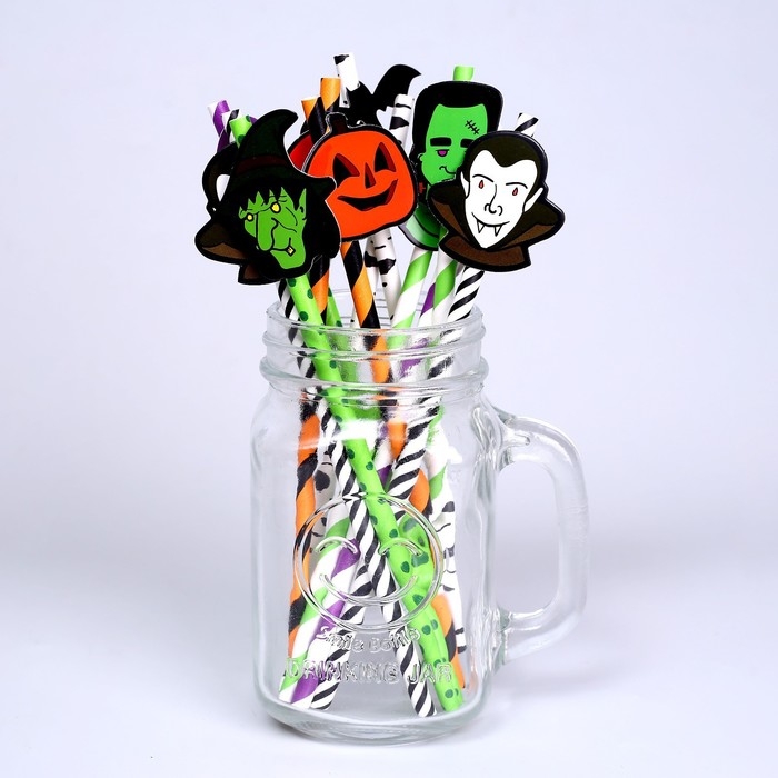 Трубочки для коктейля &laquo;Хэллоуин&raquo;, в наборе 12 штук