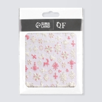 Новый год! Наклейки для ногтей «Снежики», объёмные, цвет белый/розовый Новый год! Наклейки для ногтей «Снежики», объёмные, цвет белый/розовый