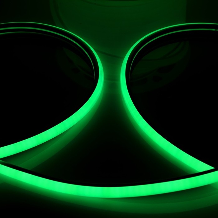 Гибкий неон Luazon Lighting 16 мм D-образный, IP65, 50 м, SMD2835, 120 LED/м, 220 В, свечение зелёное Гибкий неон Luazon Lighting 16 мм D-образный, IP65, 50 м, SMD2835, 120 LED/м, 220 В, свечение зелёное