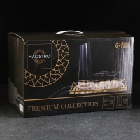 Набор для напитков из стекла Magistro &laquo;Гармония&raquo;, 6 предметов: кувшин 1,1 л, 4 бокала 260 мл, поднос