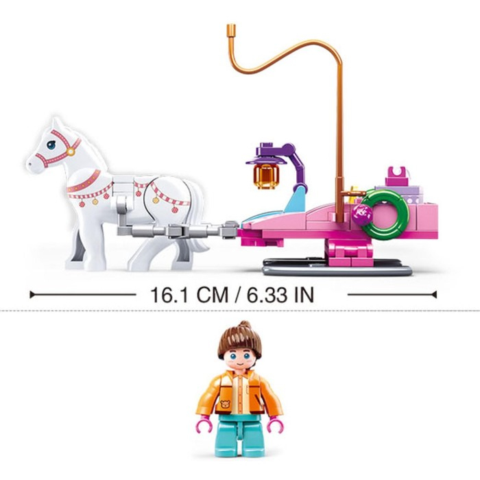 Конструктор &laquo;Розовая мечта. Сани с лошадкой&raquo;, 149 деталей