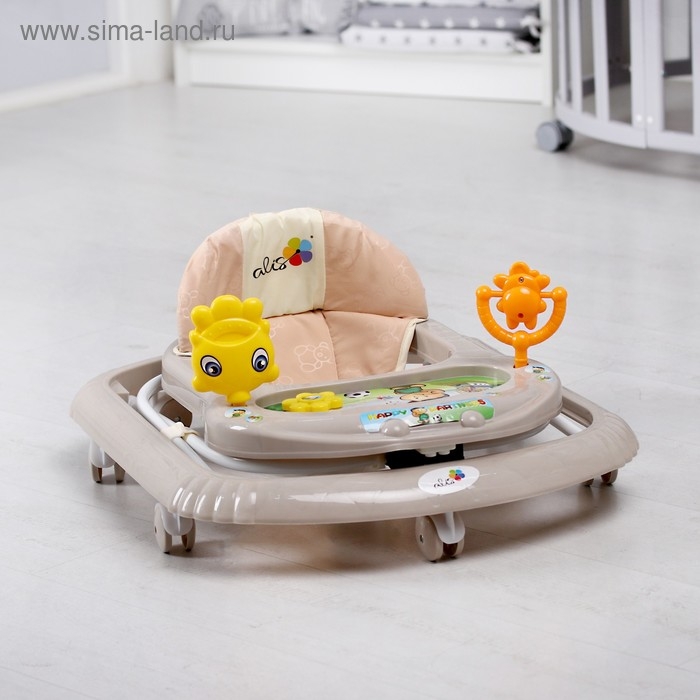 Ходунки &laquo;Солнышко&raquo;, 7 колес, муз. игрушки, светло-бежевый