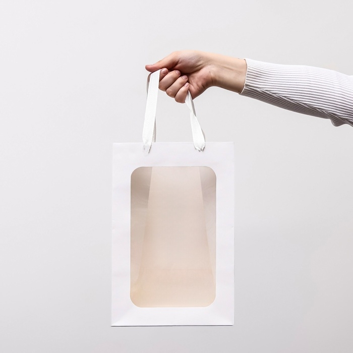 Пакет подарочный, с окном, 30 х 20 х 16 см, белый Пакет подарочный, с окном, 30 х 20 х 16 см, белый