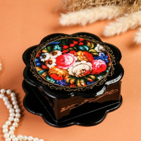 Шкатулка &laquo;Жостово&raquo;, 16&times;16 см, лаковая миниатюра
