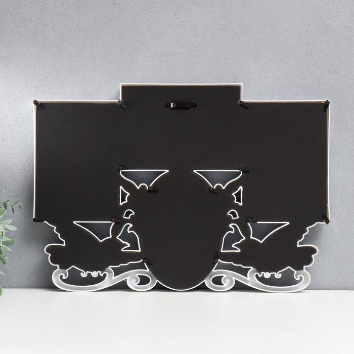 Фоторамка пластик на 4 фото 10х15 см Фоторамка пластик на 4 фото 10х15 см "Голуби" белая 29х42,5 см