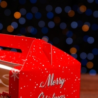 Новый год. Коробка для 6 капкейков "С Новым Годом!" 23,6 х 15 х 9 см, упаковка