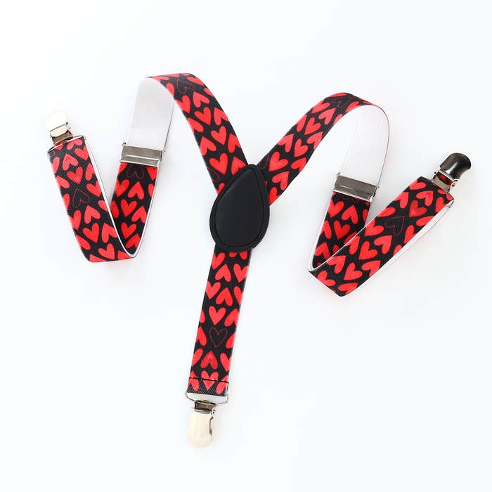 Подтяжки детские «Выбражулька», ширина 2,5 см, цвет чёрный/красный Подтяжки детские «Выбражулька», ширина 2,5 см, цвет чёрный/красный