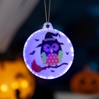 Светодиодная игрушка &laquo;Сова-ведьма&raquo; 8 см, батарейки AG13х3 (в комплекте), свечение мульти