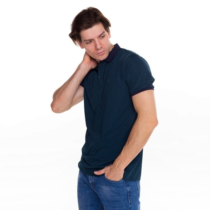 Футболка мужская поло, цвет зеленый, размер 52 (2XL)