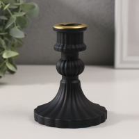 Подсвечник стекло на 1 свечу "Салли" матовый чёрный с золотом d=2 см 8х8х10 см Подсвечник стекло на 1 свечу "Салли" матовый чёрный с золотом d=2 см 8х8х10 см