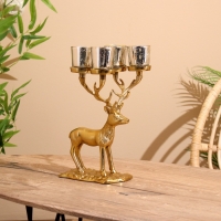 Подсвечник на 4 свечи "Олень" алюминий 18х20х35 см Подсвечник на 4 свечи "Олень" алюминий 18х20х35 см