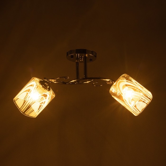 Люстра потолочная "Мари" 2х40Вт Е27 Цвет: Серебро