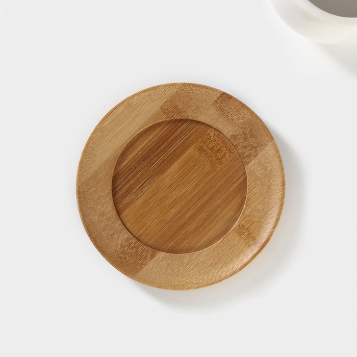 Чайная пара керамическая с ложкой BellaTenero, 3 предмета: чашка 220 мл, ложка, деревянное блюдце, цвет белый Чайная пара керамическая с ложкой BellaTenero, 3 предмета: чашка 220 мл, ложка, деревянное блюдце, цвет белый