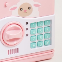 Копилка пластик "Сейф. Барашка" кодовый замок, звук АА розовый 13х12х19 см Копилка пластик "Сейф. Барашка" кодовый замок, звук АА розовый 13х12х19 см