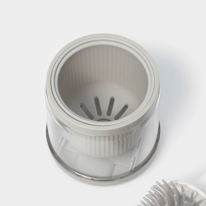 Ёршик для унитаза SAVANNA, настенный, силиконовый с емкостью для моющего средства, 10.5&times;10.5&times;41 см, белый