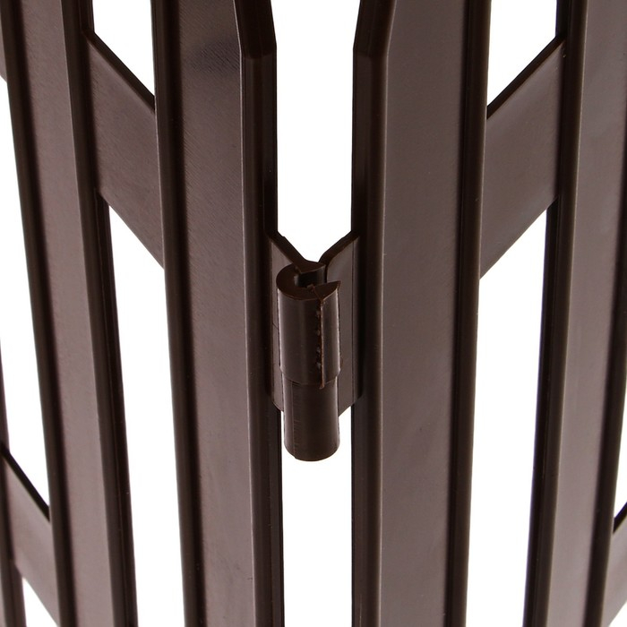 Ограждение декоративное, 35 &times; 210 см, 5 секций, пластик, коричневое, GOTIKA, Greengo