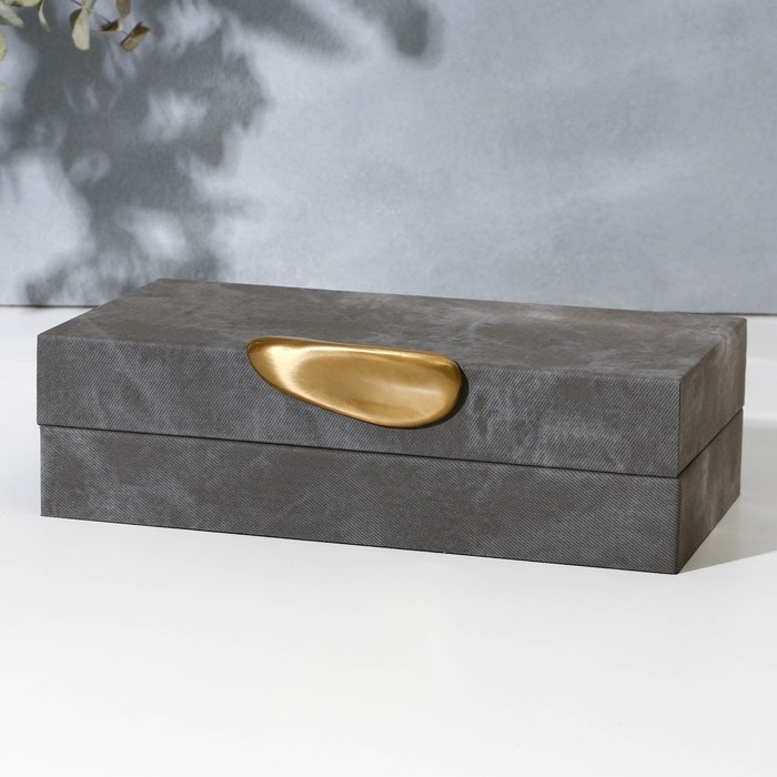 Шкатулка для украшений &laquo;Серый мрамор&raquo; экокожа, набор 2 шт.