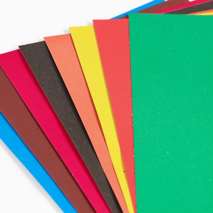 Картон цветной, А4, 8 листов, 8 цветов, немелованный, односторонний, в папке, 220 г/м&sup2;, Минни Маус