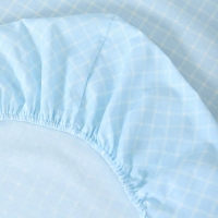 Простыня на резинке Атра 140х200х20, Виши, голубой, бязь 120г/м, хл100% Простыня на резинке Атра 140х200х20, Виши, голубой, бязь 120г/м, хл100%