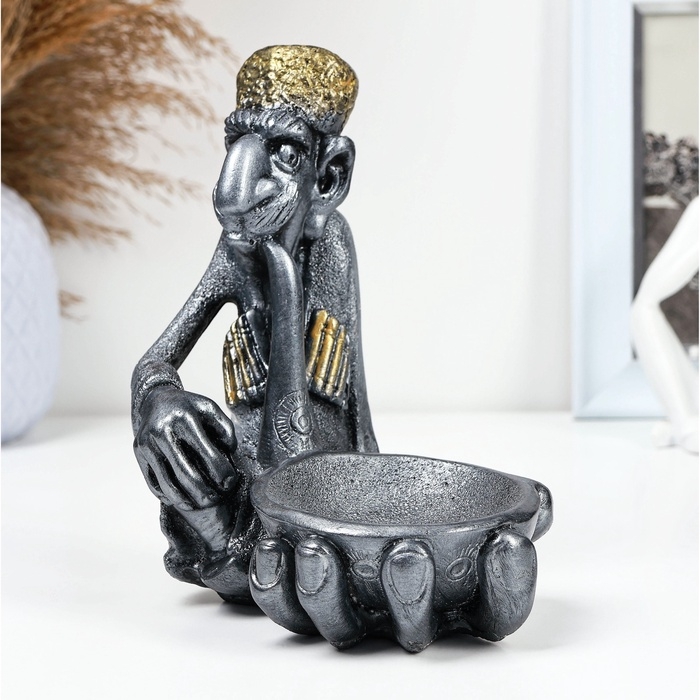 Подставка для мелочей Подставка для мелочей "Кавказец" 16х14см, серебро с позолотой