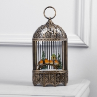 Светодиодная фигура &laquo;Фонарь с зарянками&raquo; 13 &times; 25.5 &times; 8 см, пластик, батарейки ААх3 (не в комплекте), USB, свечение тёплое белое