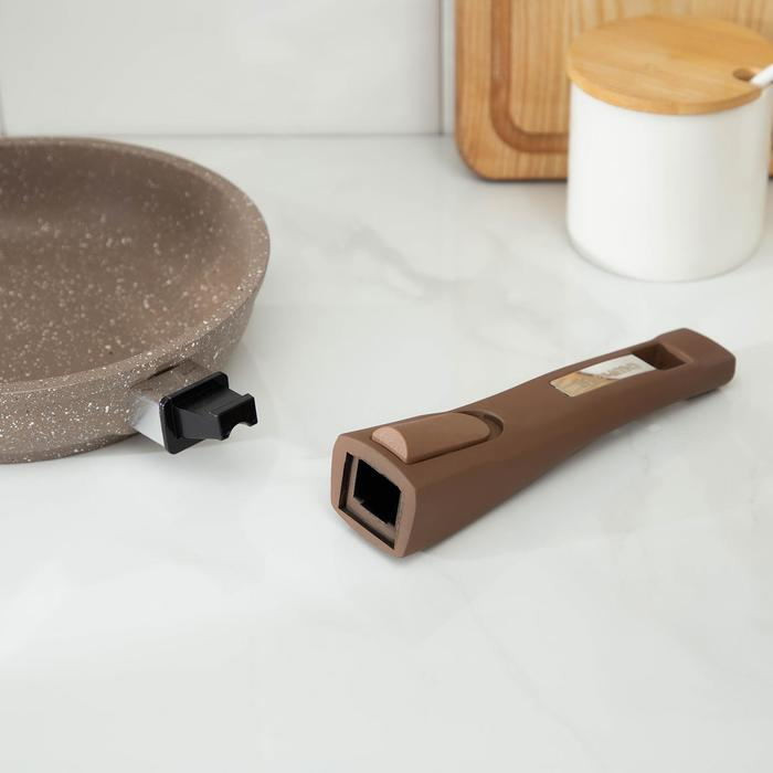 Сковорода &laquo;Гранит Brown&raquo;, d=18 см, антипригарное покрытие, съёмная ручка, цвет МИКС