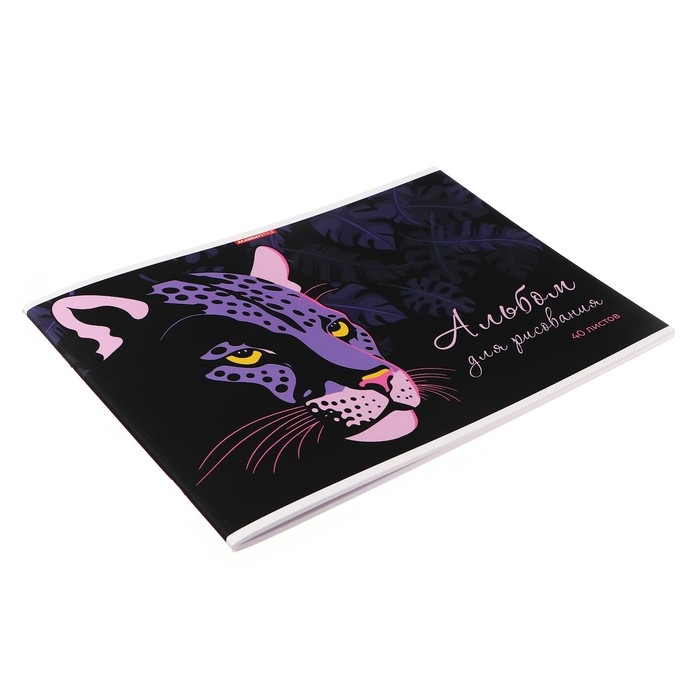 Альбом для рисования, А4 40 листов, на скрепке "Лео", обложка мелованный картон, софт-тач лам, блок 100г/м&sup2;